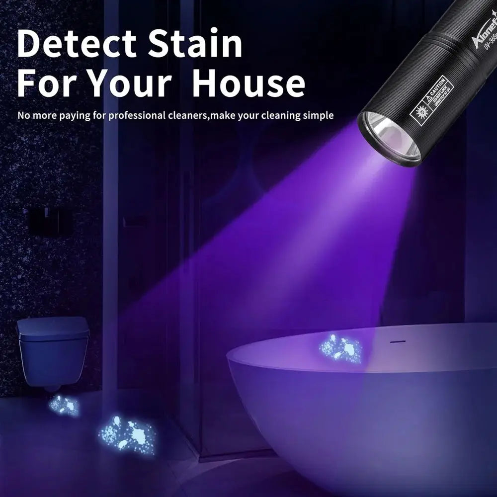 365nm UV Flashlight USB Rechargeable Palm Torch For Pet Stain Detection Currency Verification Nail Curing
