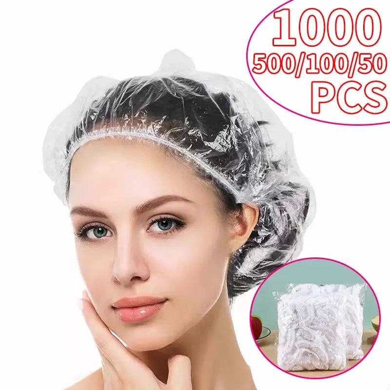 Disposable Plastic Shower Caps Waterproof Hair Protection for Men and Women High Quality