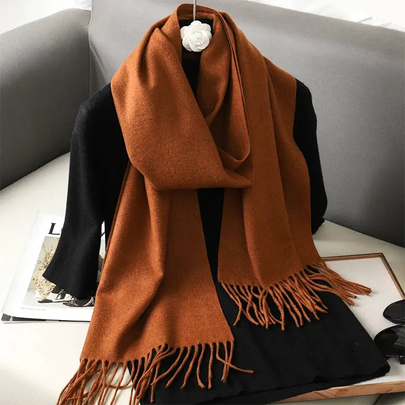 Brand 62 Womens Long Cashmere Blend Winter Scarf Hijab Shawl Wrap For Outdoor Warmth