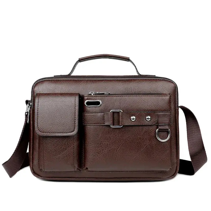 UrbanGuard Mens Retro Messenger Bag Waterproof Laptop Briefcase Large Capacity For Work Travel School