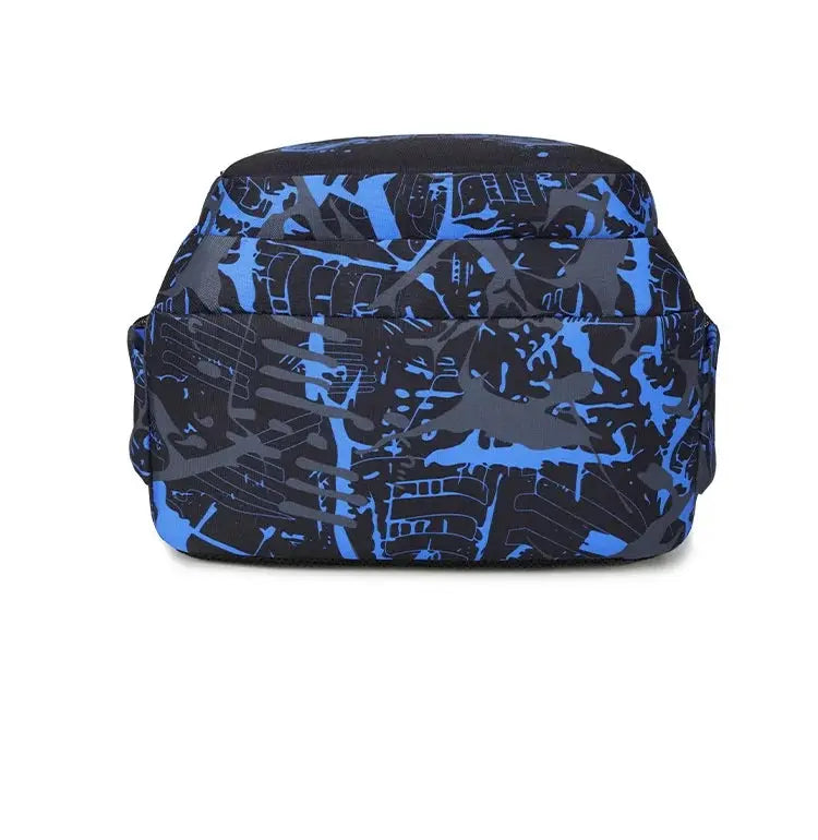 Backpack in blue and black camo pattern for boys, school bag