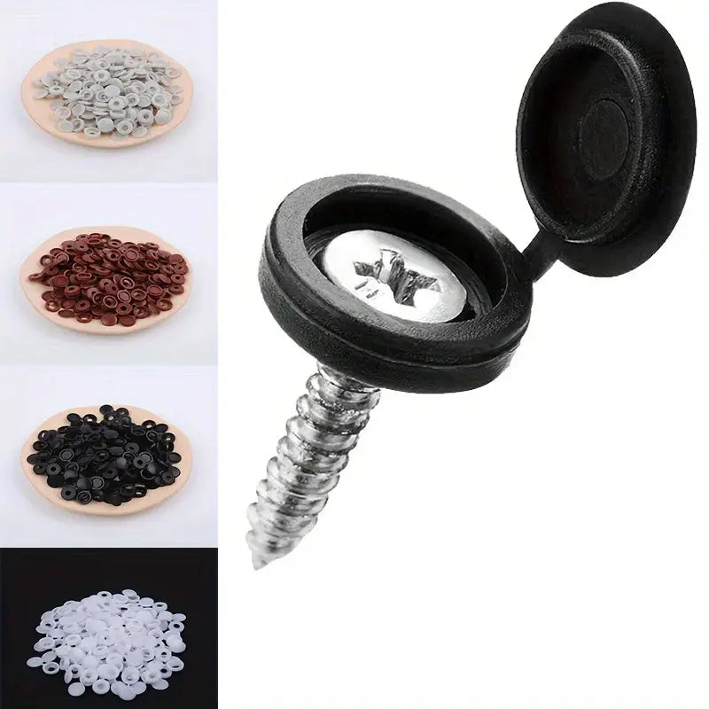 50 Pack Hinged Plastic Screw Covers Snap Over Caps For Furniture Decor And Woodworking Finish
