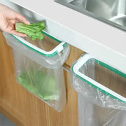 Green Hanging Garbage Bag Rack With Cover For Kitchen Cabinet Portable Rubbish Bag Plastic Holder