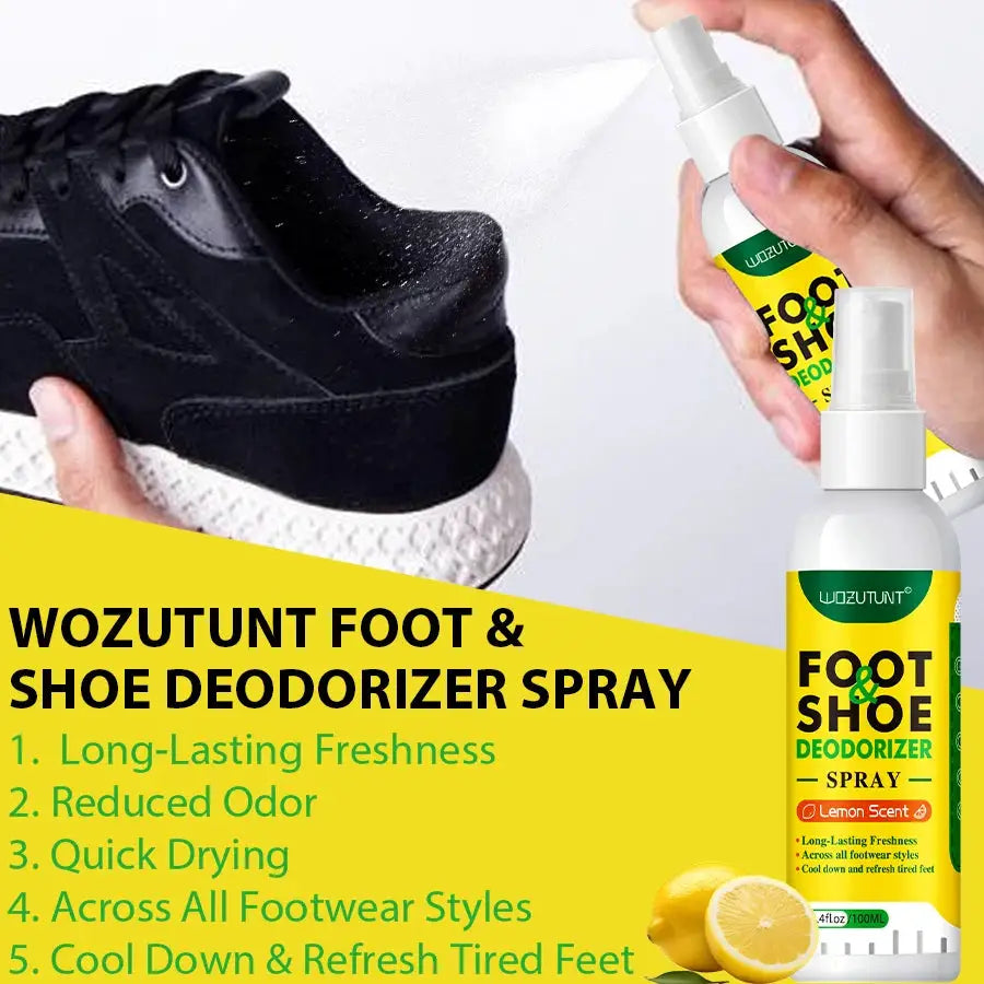 100ml Foot And Shoe Deodorizer Spray Lemon Scent Antibacterial Odor Neutralizer For Shoes And Feet