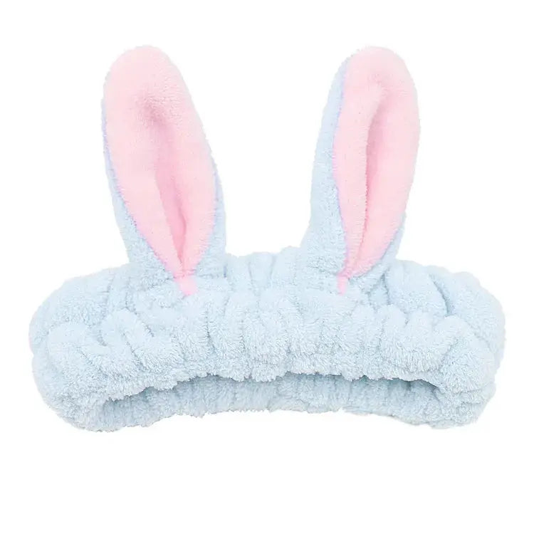 BambooBloom Rabbit Ear Headband Soft Bamboo Fiber With Elastic Strap For Washing And Makeup