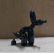 Modern Art Squat Balloon Dog Statue Resin Figurine For Living Room Farmhouse Decor Interior Accent