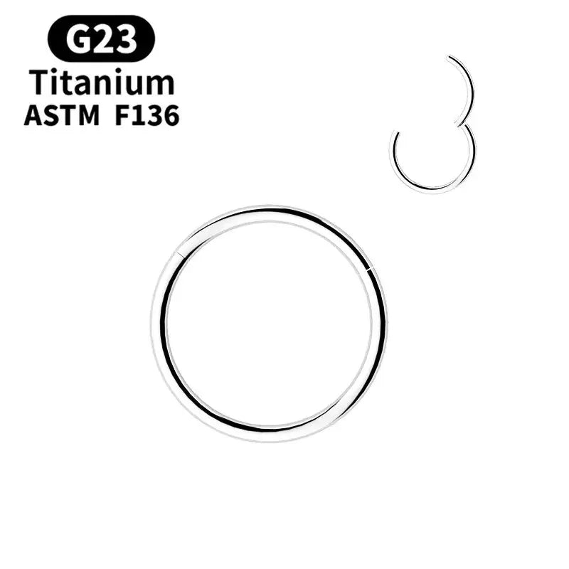 G23 Titanium Hinged Nose Ring 1Pc Cartilage Hoop Piercing Jewelry For Women Men Lip Ear Ring