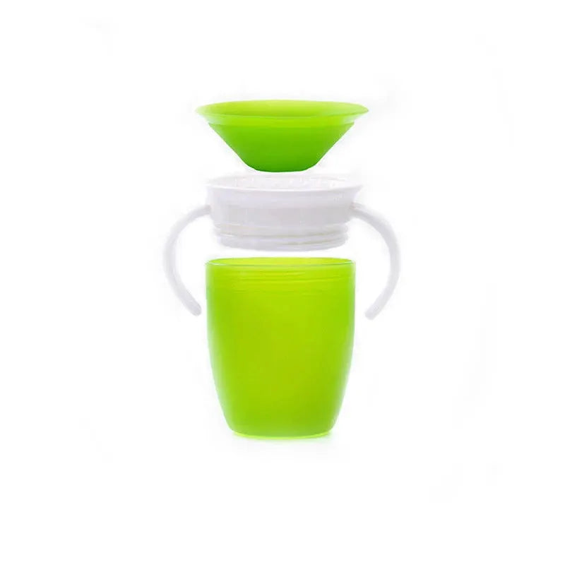 Magic Baby Cup That Turns 360 Degree For Any Angle Leakproof Sippy Cup 240ml With Ergonomic Handle