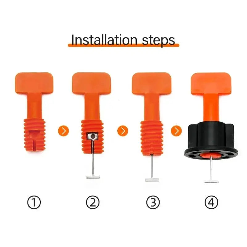51 Piece Floor Tile Leveling System Kit With Clips And Spacers For Porcelain Ceramic Tile Laying And Wall Fixing