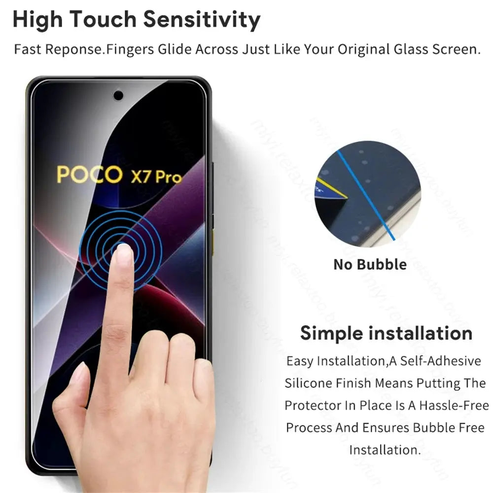 Poco X7 Pro 5G Tempered Glass Screen Protector 9H Hardness Ultra Thin Scratch Resistant HD Film