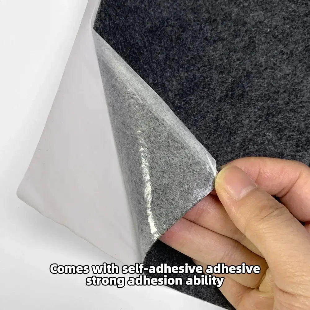Self-adhesive car lining felt sheet, dark grey non-woven fabric with peelable backing