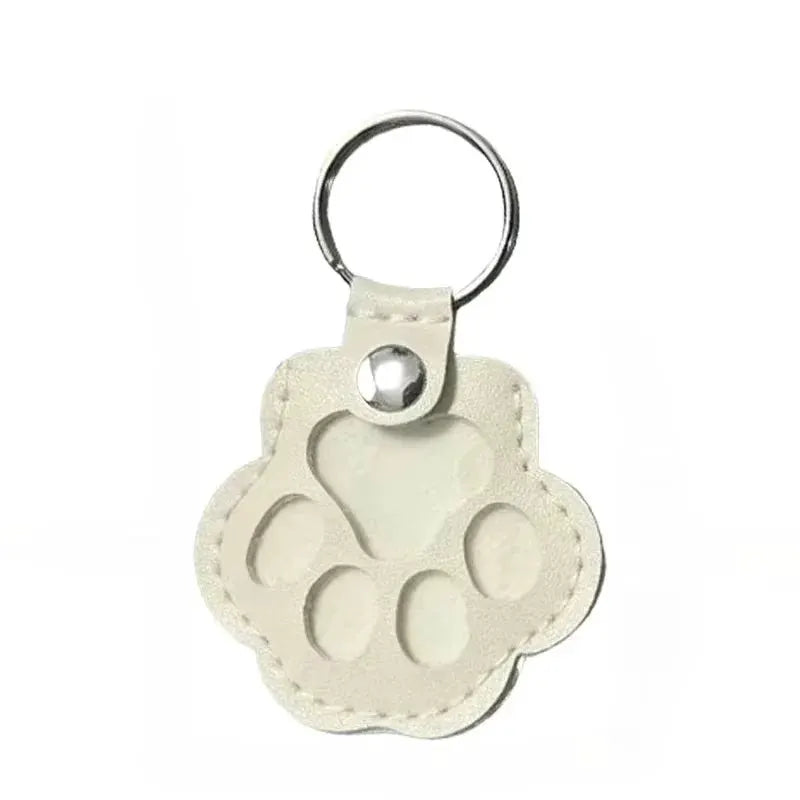 Leather Pet Hair Storage Bag Keychain Cat Paw Pendant Multifunctional Portable Jewelry Pouch
