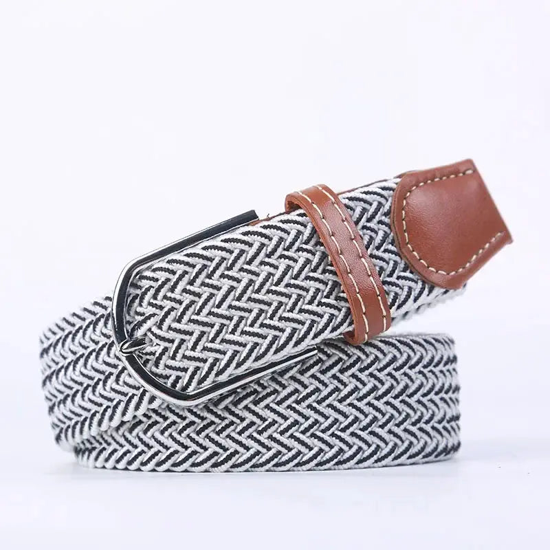 UrbanFlex Unisex Knitted Pin Buckle Belt Elastic Braided Canvas Stretch For Comfortable Jeans Wear