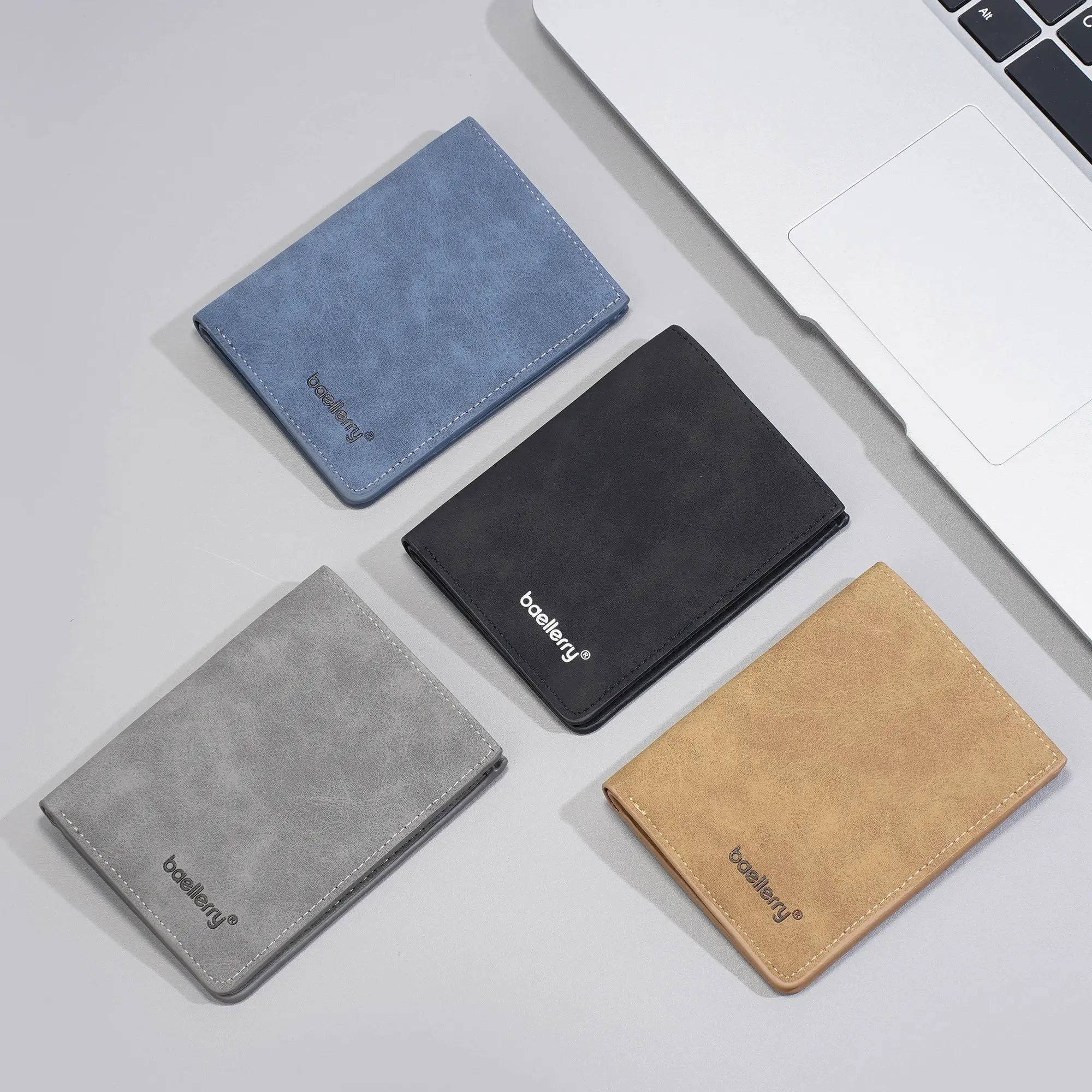 Baellerry men's short RFID anti-theft wallets in assorted colors