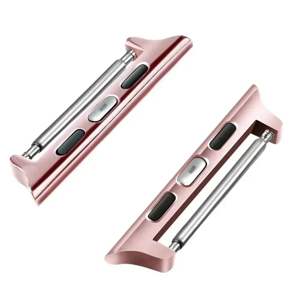 Apple Watch band adapters, rose gold, 2-piece metal connector set for multiple watch sizes