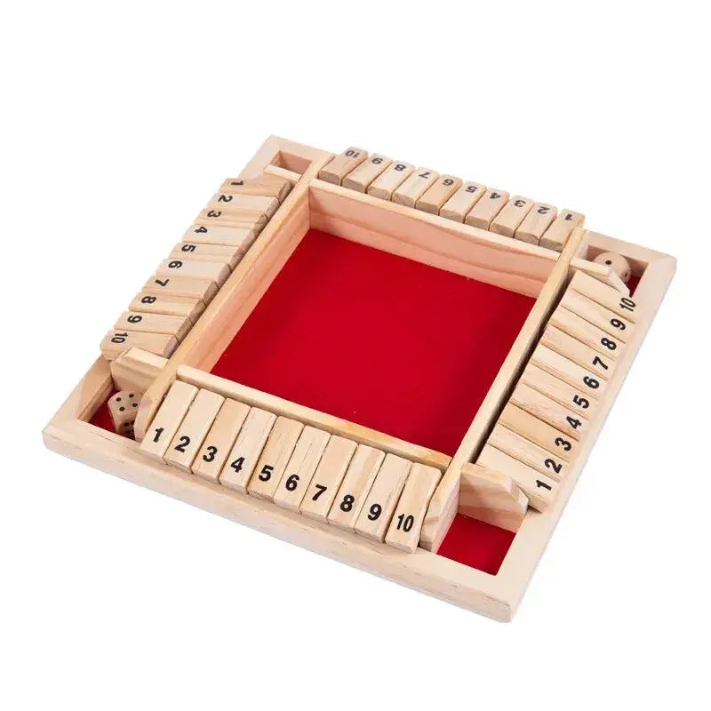 Wooden Dice Board Game Shut The Box For Four Players Parent Child Interaction And Family Entertainment