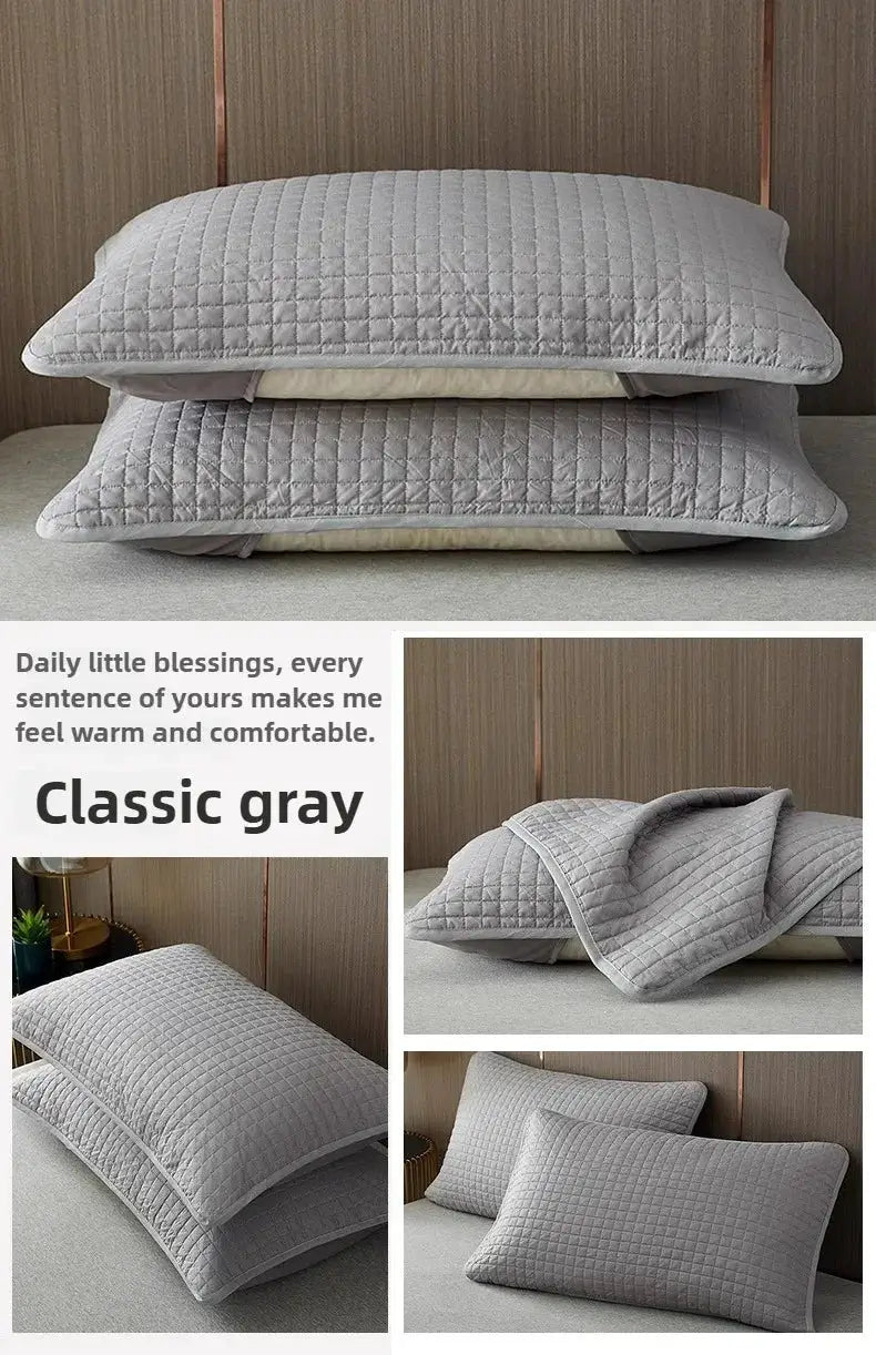Pillow covers, gray quilted, 72x45 cm, set of four