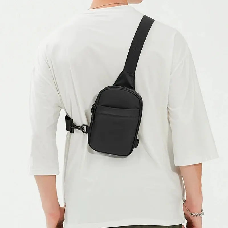 2-in-1 waist bag chest bag, Simples Market black compact crossbody sling bag