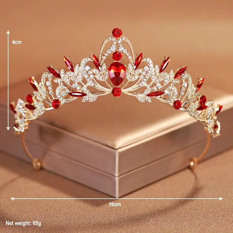 Purple Bridal Headwear Crystal Crown For Women Grand Party Tiara Wedding And Birthday Accessory