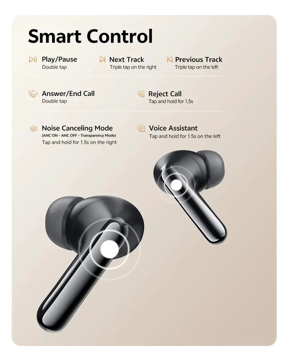 QCY MeloBuds N60 HT19 wireless earphones, black, Simples Market; LDAC hi-res audio, 2 earbuds