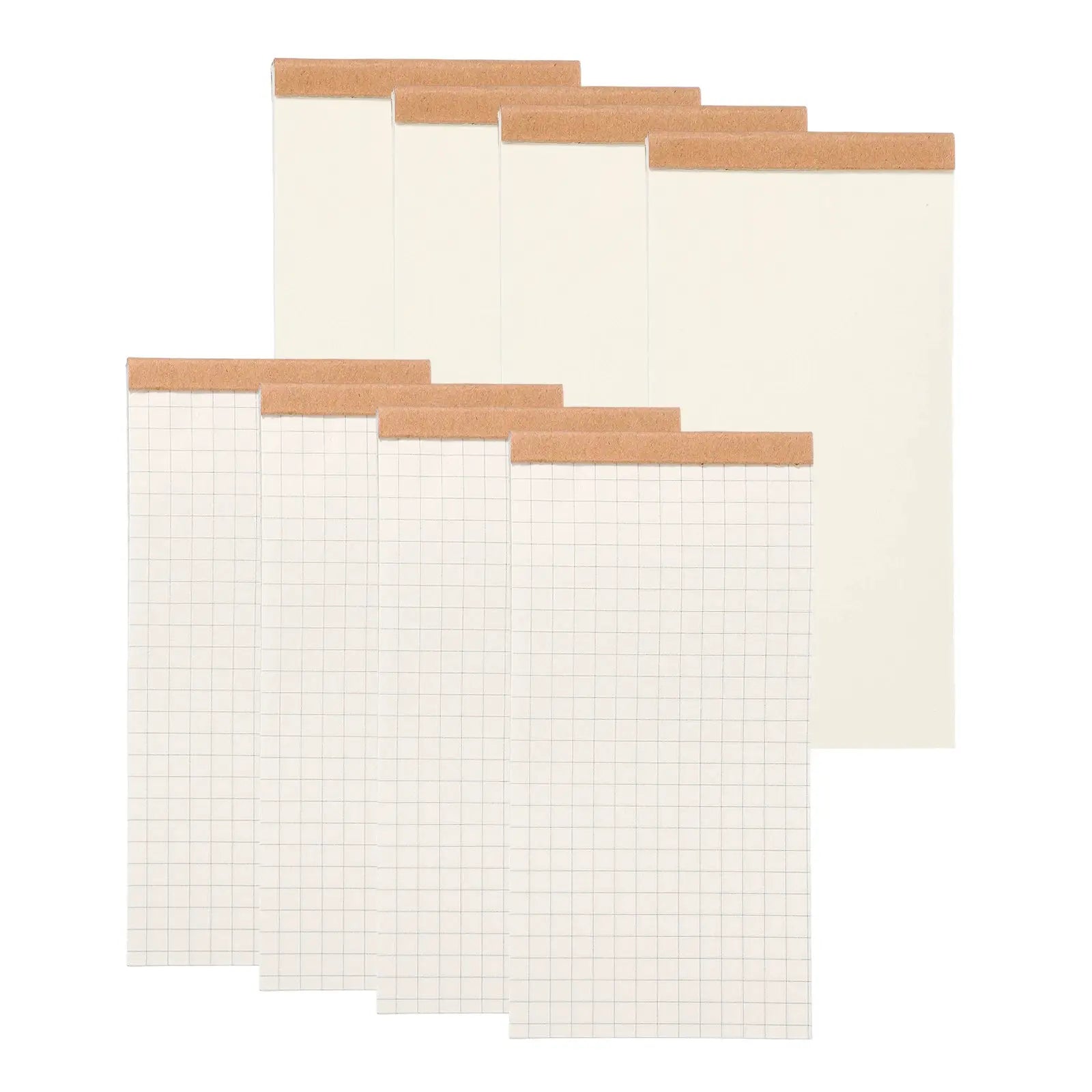 Simples Market 8-pack cork-topped portable field notes notepads, 50-sheet pocket memo books (grid/blank).