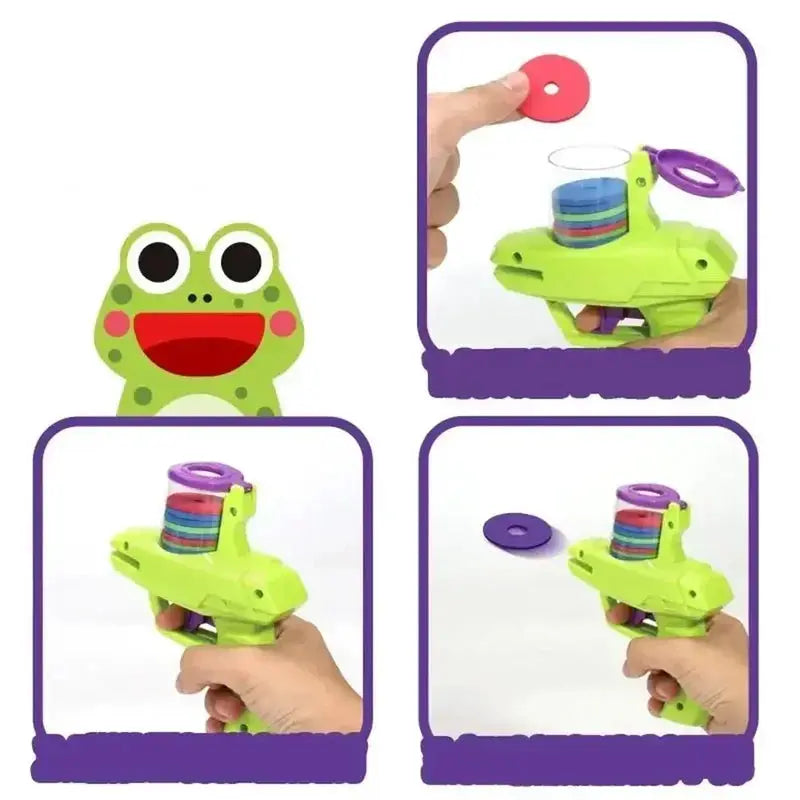 Mini Carrot Flying Disc Launcher Toy Gun For Outdoor Battle Games Safe Soft Bullet Fun For Multi Person Play