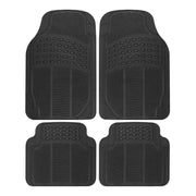 Heavy Duty Rubber Car Floor Mats 4-Piece All-Weather Front and Rear anti-slip, black, Simples Market