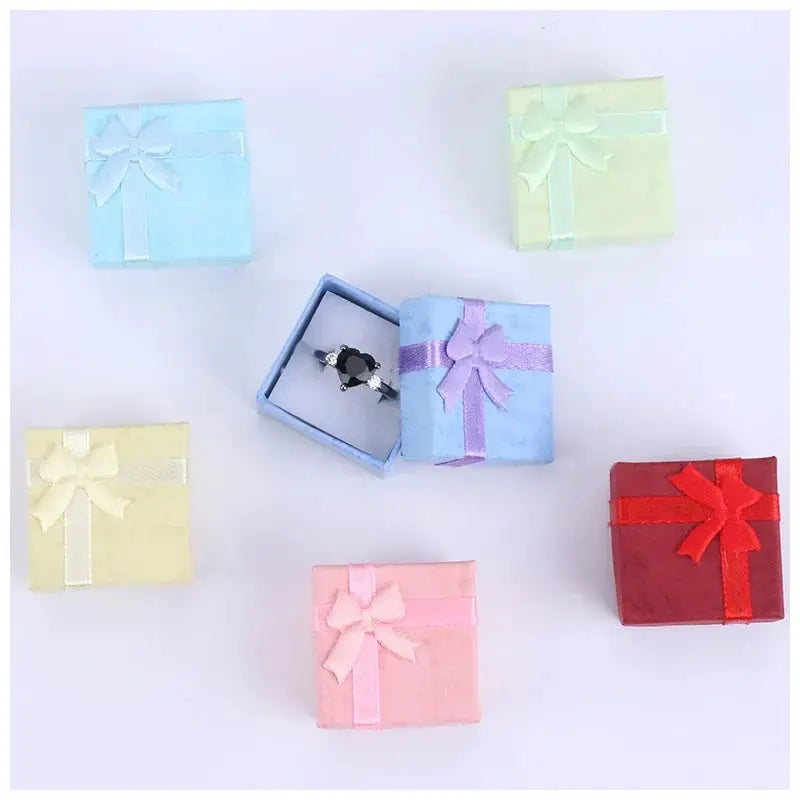 12 Pack Paper Jewelry Boxes Multi Color Gift Packaging For Earrings And Rings 4 By 4 By 3 Cm Wholesale