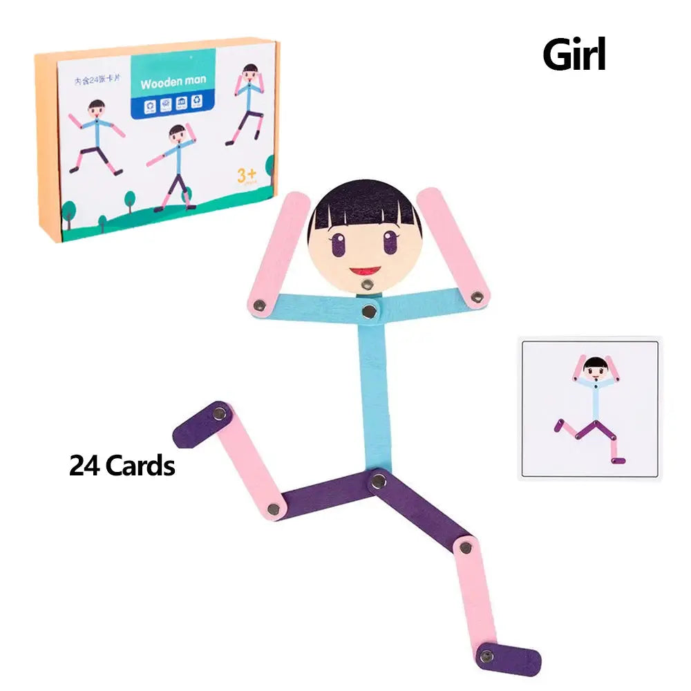 Sport Wooden Man DIY Puzzle Toy For Kids Educational Board Game For Early Learning And Fine Motor Skill Development