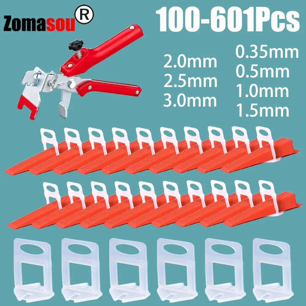 Tile Leveling System For Floor And Wall Installation With Wedges Clips And Pliers Spacers For Precise Tile Alignment