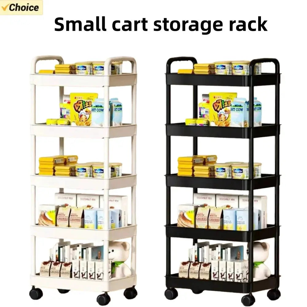 5 Layer Kitchen Storage Shelf Mobile Trolley Floor Standing Multi Layer Rack For Bookshelf Snacks Fruits Vegetables