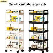 5 Layer Kitchen Storage Shelf Mobile Trolley Floor Standing Multi Layer Rack For Bookshelf Snacks Fruits Vegetables