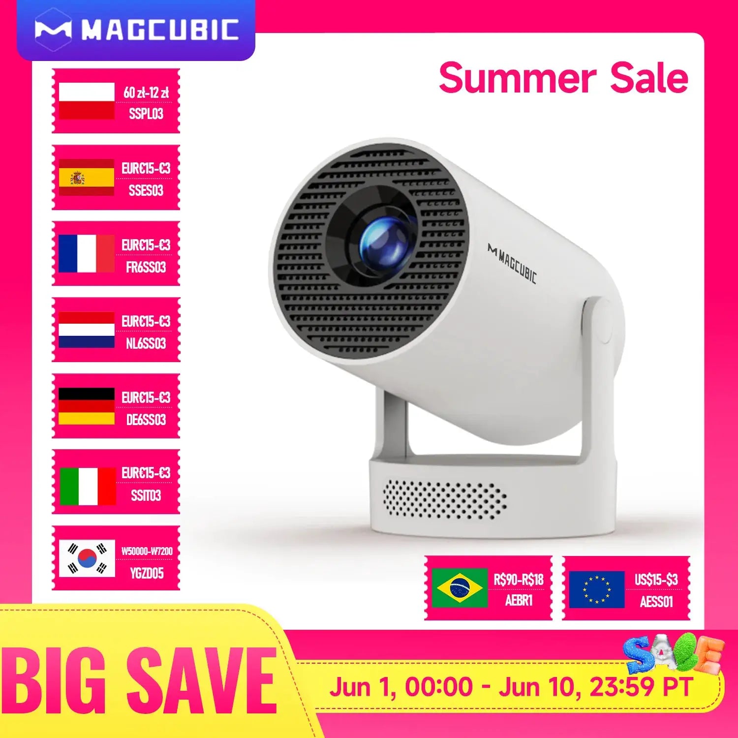 Magcubic HY300 Pro 8K Projector 290 ANSI WiFi Android 14 Portable