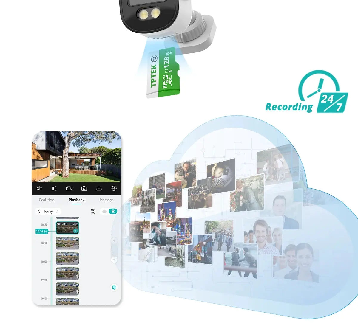 2K 3MP wifi outdoor IP66 surveillance bullet camera with microSD storage, cloud recording and mobile app playback