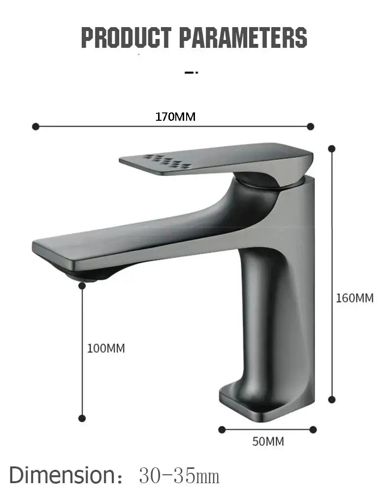 Bathroom sink faucet, Simples Market brass-core, chrome-finish, single-handle deck-mounted mixer