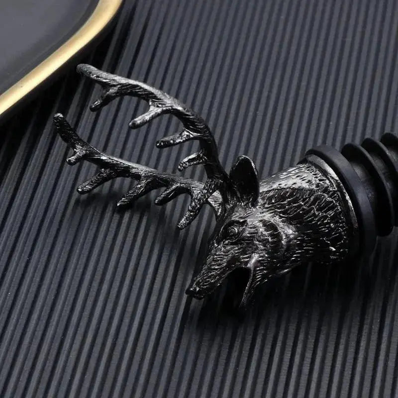 Golden Deer Head Bottle Oiler With Cork Stopper For Wine And Olive Oil Dispenser