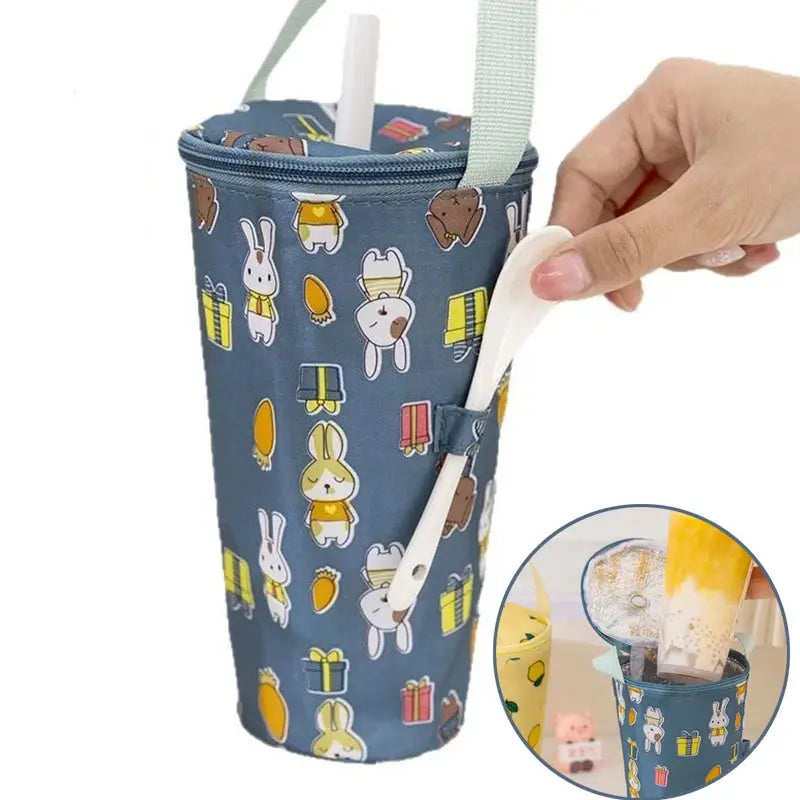 SipSaver Portable Milk Tea Tote Bag Insulated Keeps Drinks Hot On The Go With Durable Oxford Cloth