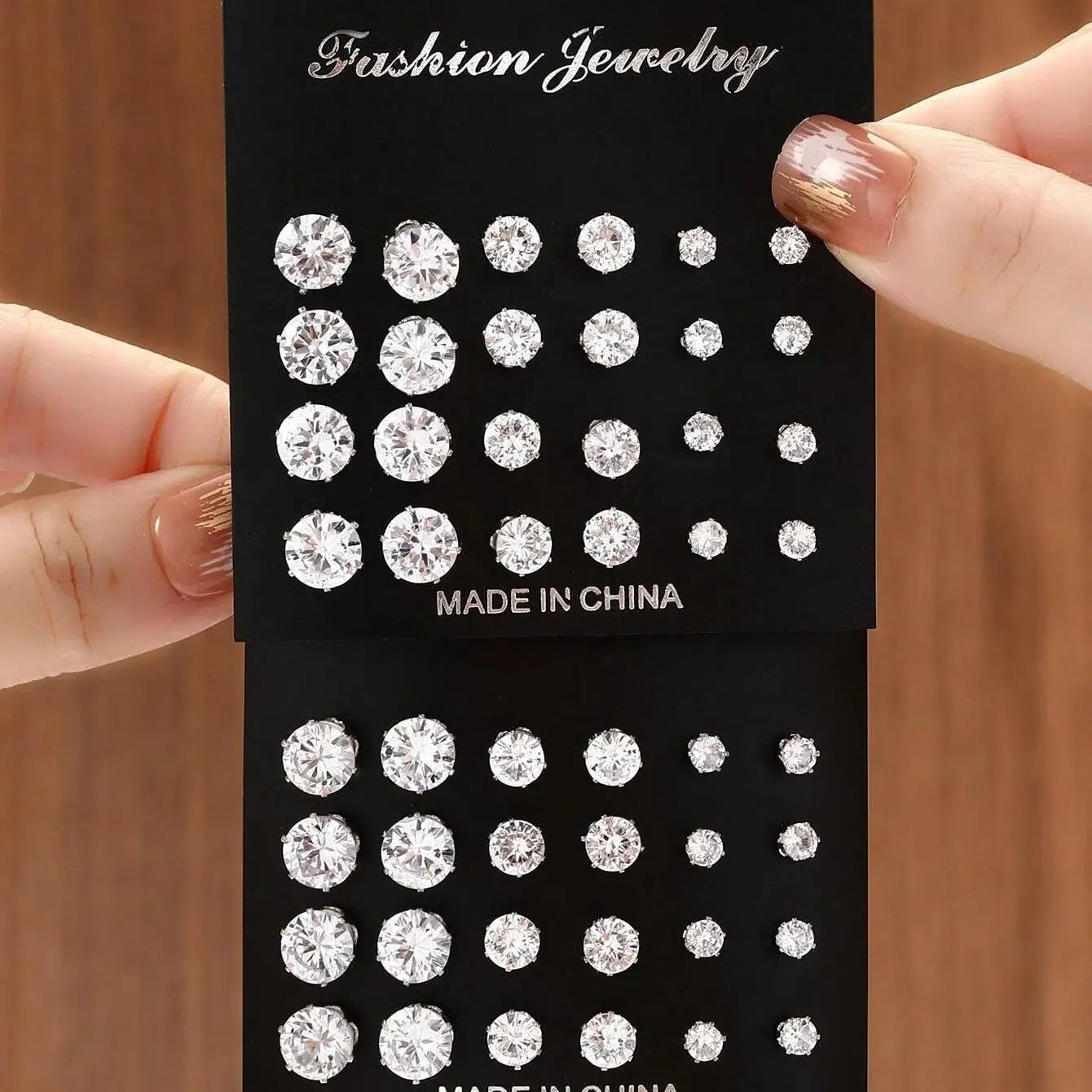 12 Pairs Zirconia Decorative Stud Earrings Set Luxurious Simple Shiny Gift For Women For Parties And Occasions