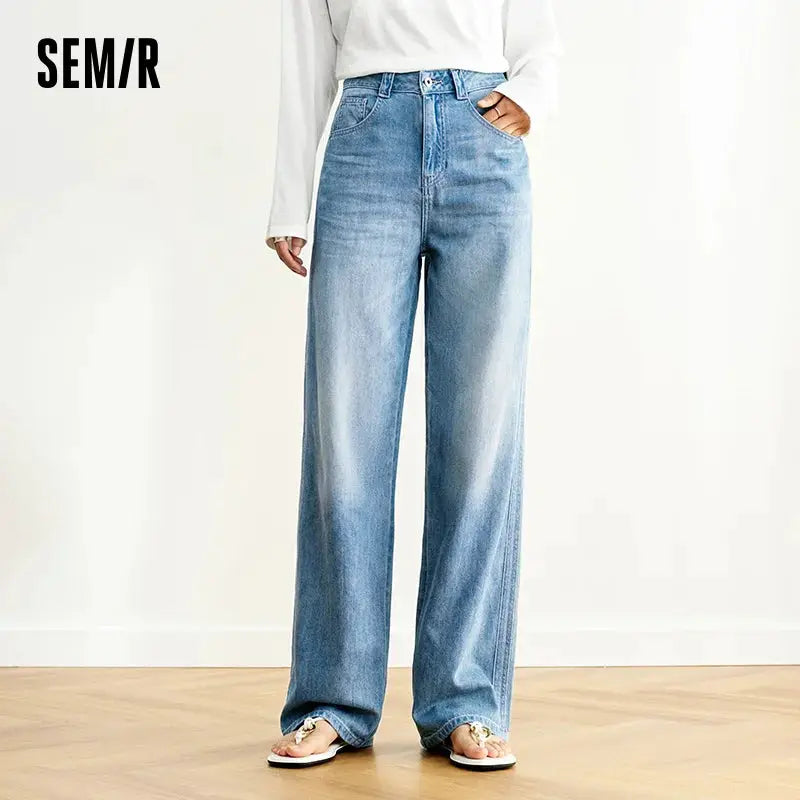 Semir Jeans Women Cool Feeling Wide Leg Floor Length Pants Summer 2025