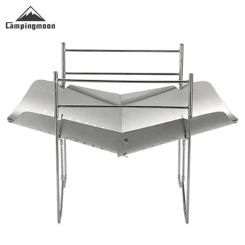 CampingMoon Solo-A4 stainless steel portable folding BBQ grill for outdoor camping
