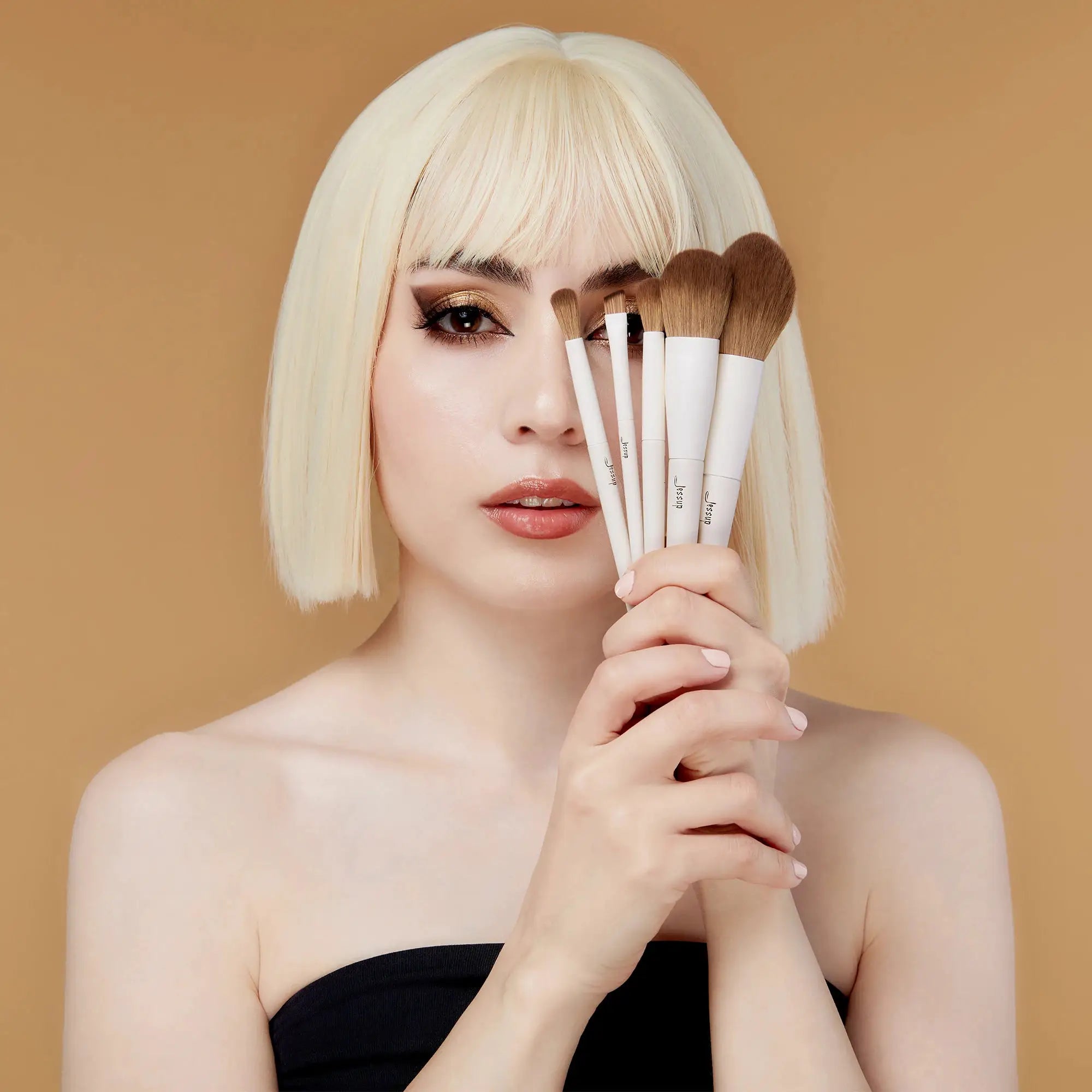 Jessup 14 Piece Synthetic Makeup Brush Set For Face And Eye Kit Flawless Professional Results