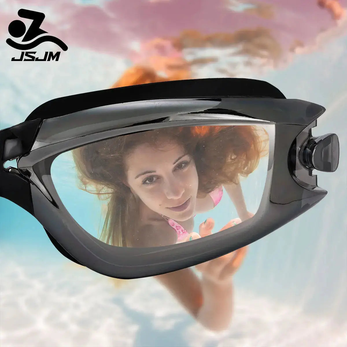 JSJM New Professional Anti Fog UV Protection Swimming Goggles For Adults Men Women Waterproof Adjustable Silicone Lens