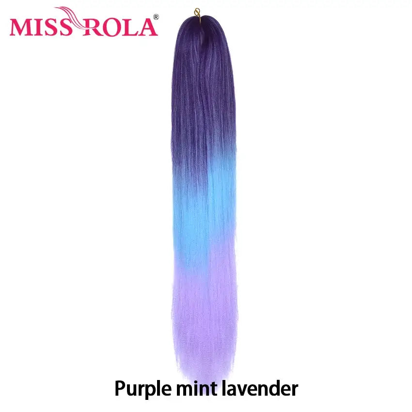 Miss Rola synthetic 30in kanekalon hair braid, gradient purple mint lavender, yaki straight