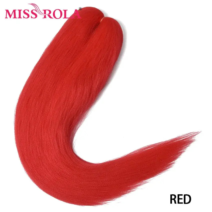 Miss Rola red 30-inch synthetic Kanekalon braid extension, pre-stretched yaki straight, wholesale bulk hair