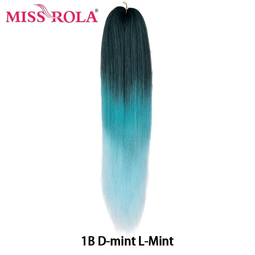 Miss Rola 30in synthetic Kanekalon braid extension in dark blue to mint teal gradient