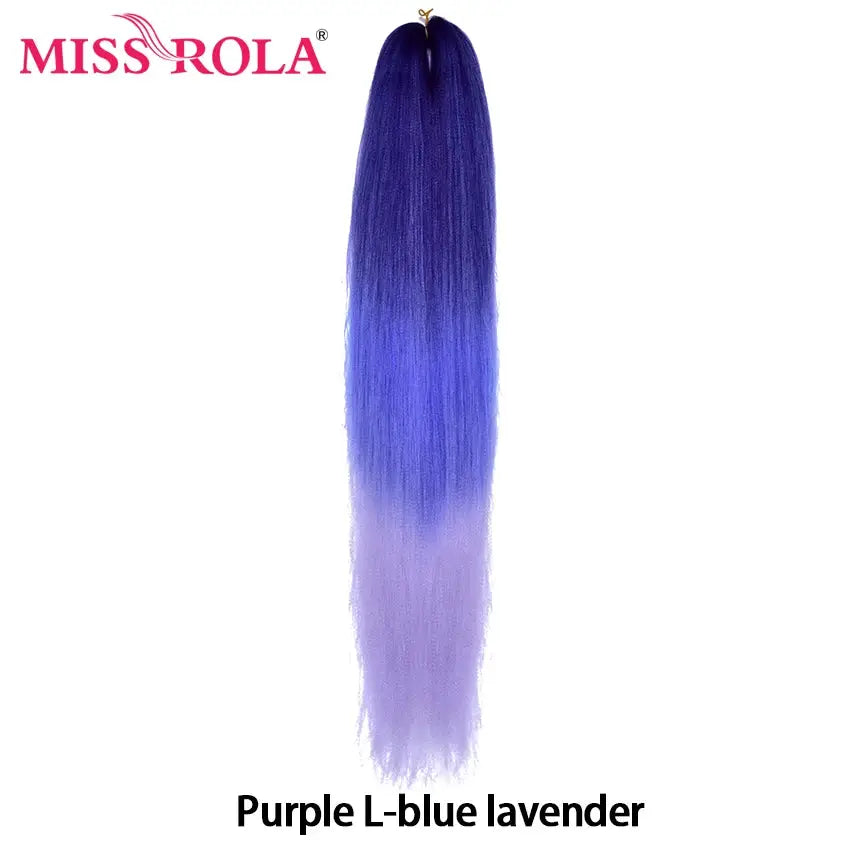 Miss Rola synthetic 30in Kanekalon braid, purple to lavender gradient, pre-stretched yaki straight