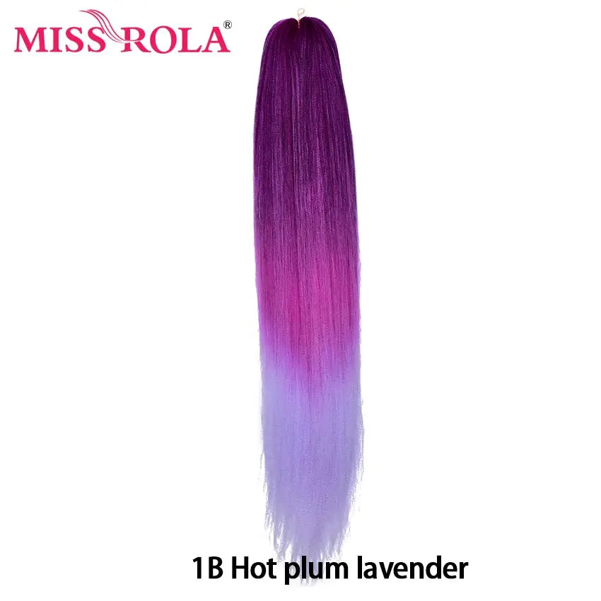 Miss Rola synthetic 30in Kanekalon hair braid, yaki straight, pre-stretched, hot plum lavender gradient