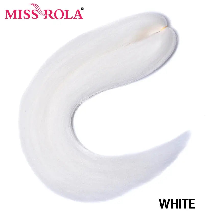Miss Rola white synthetic Kanekalon hair braid, 30 inch, pre-stretched Yaki straight, Simples Market