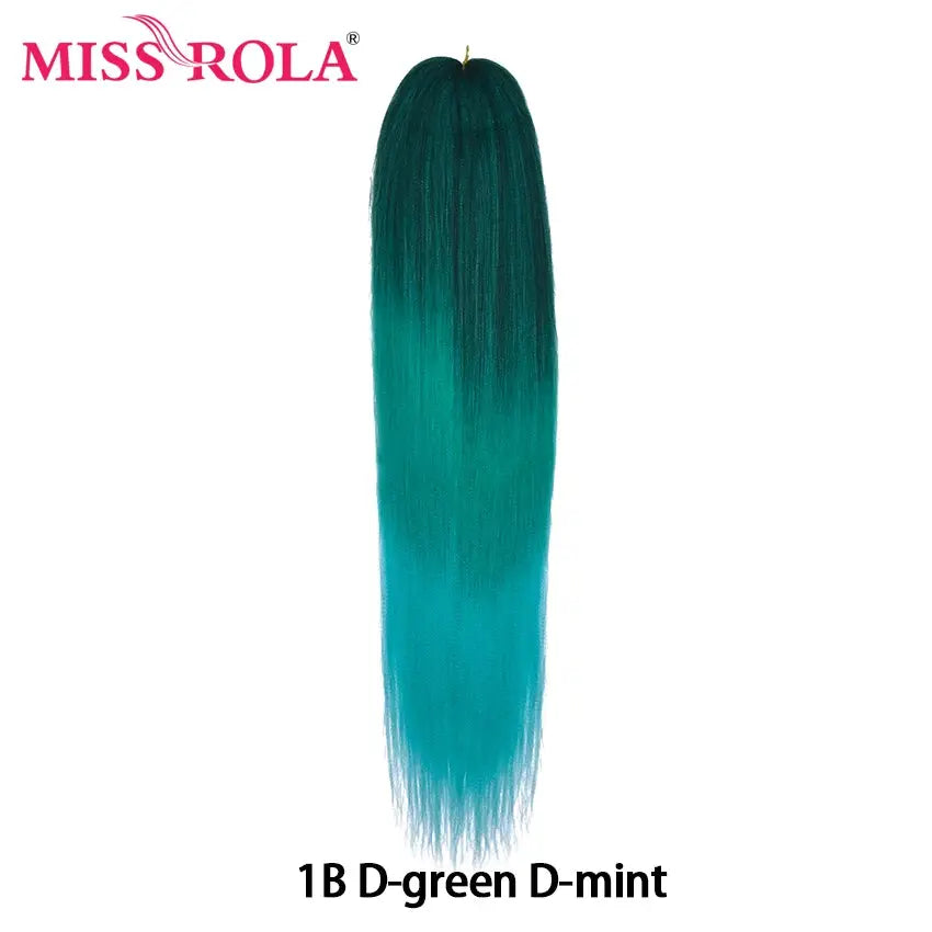 Miss Rola synthetic 30in Kanekalon jumbo braid, yaki straight pre-stretched, teal green gradient