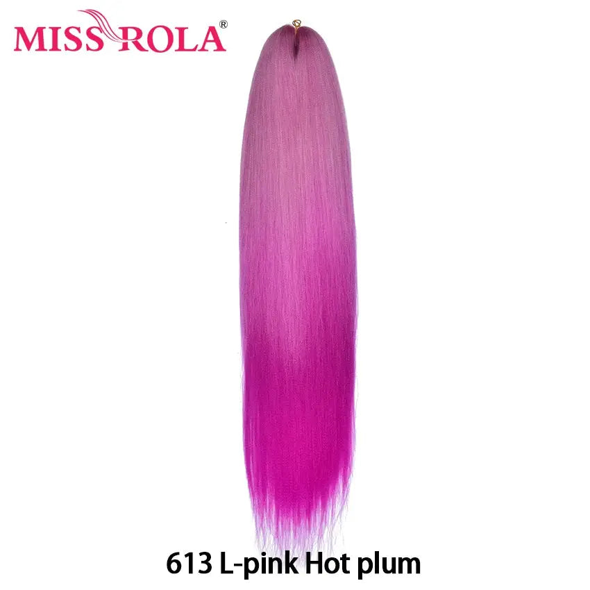 Miss Rola 30in synthetic Kanekalon hair braid, pink hot plum, pre-stretched yaki straight